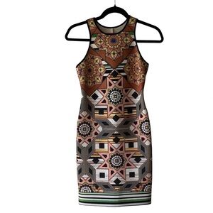 Clover‎ Canyon Printed Scuba Bodycon Neoprene Sleeveless Tank Dress - Small